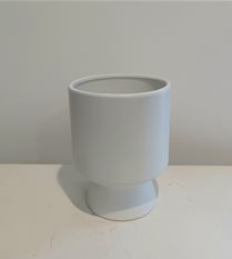 footed planter - white