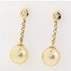 Yellow pearl drop earrings