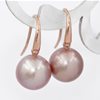 Rose pearl hook earrings