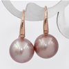 Rose pearl hook earrings