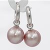 Rose pearl huggie earrings