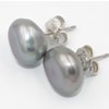 Silver baroque pearl studs