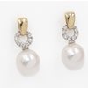 Round pearl and diamonds