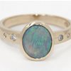 Opal and diamond ring