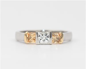 Golden sapphire and diamond