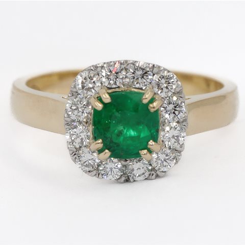 Emerald and diamond cluster