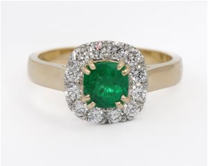 Emerald and diamond cluster