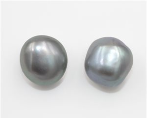 Silver baroque pearl studs