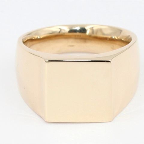 Square gold signet ring