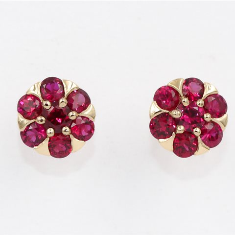 ruby cluster studs