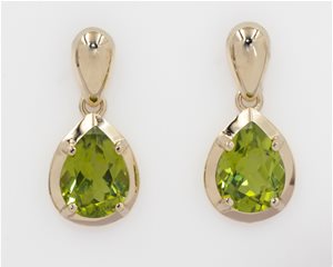 Pear peridot earrings