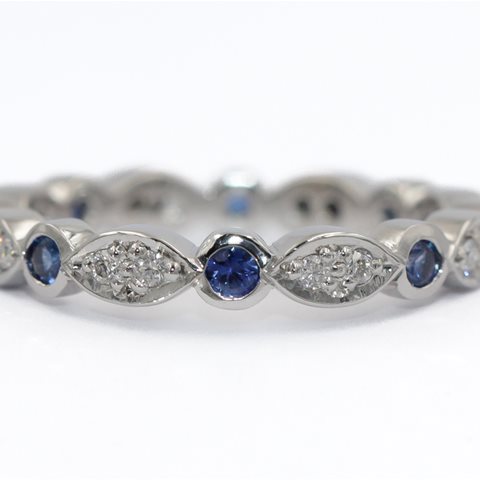 Sapphire and diamond band