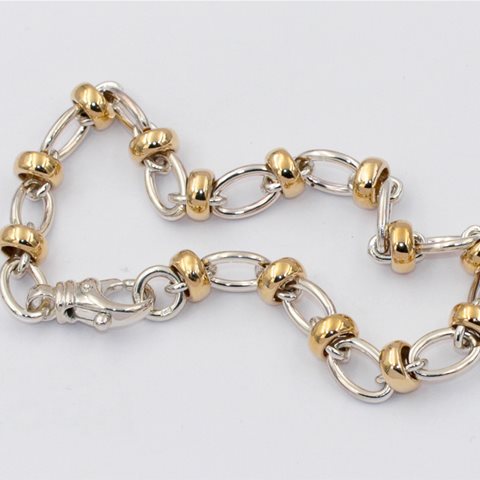 Gold and silver cable bracelet