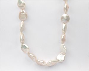 White baroque flat pearls