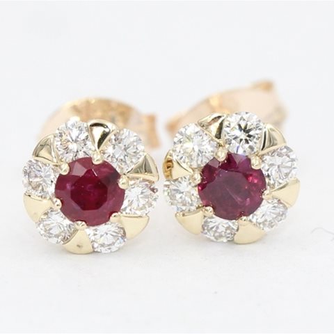 Ruby and diamond cluster