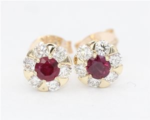 Ruby and diamond cluster