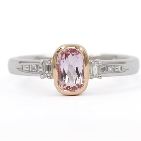 Pink topaz ring