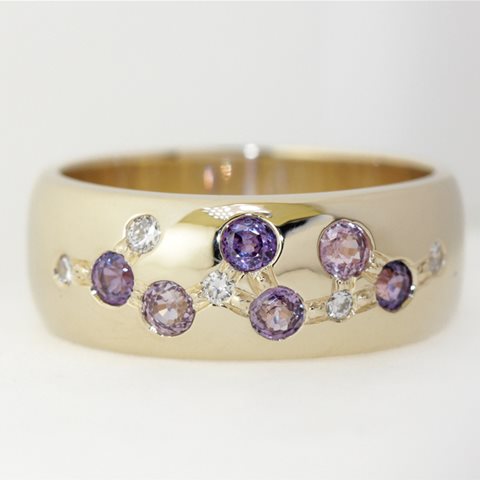 Purple sapphire and diamond