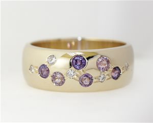 Purple sapphire and diamond